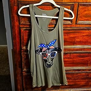 Womens like new xlg Instant Message tank top. 4th of July tank